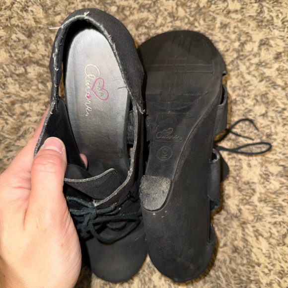 Women's Mia Amore - black lace up wedge booties - Picture 3 of 3